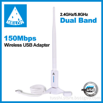 China good price wireless usb adapter 6dBi detachable antenna USB 2.0 interface